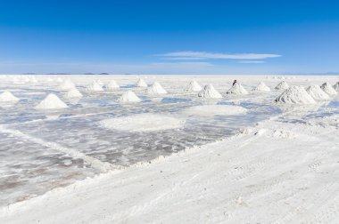 Salar de Uyuni, Bolivya tuz yığınları