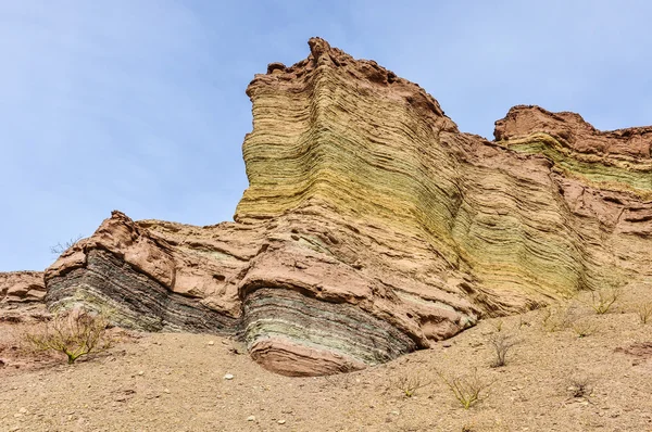 Layered rock formations in the Quebrada de las Conchas, Argentin — Stock Photo, Image