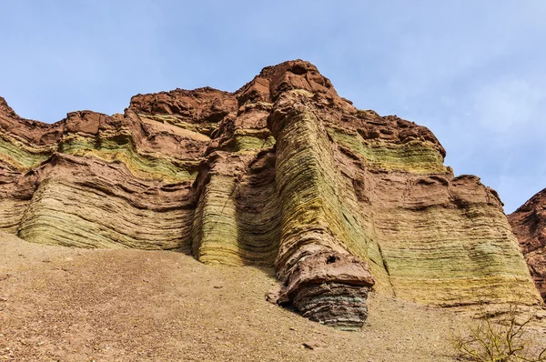 Skiktad klippformationer i Quebrada de las Conchas, Argentin — Stockfoto