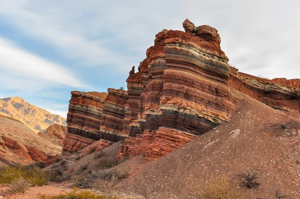 Layered rock in the Quebrada de las Conchas, Argentina — Stock Photo, Image