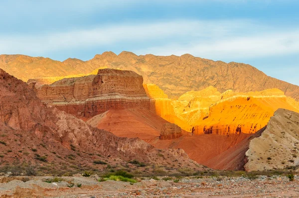 Renkli günbatımı Quebrada de Las Conchas, Arjantin — Stok fotoğraf