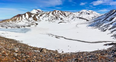 Panoramik manzaralı Merkezi krater Tongariro Ulusal Parkı,