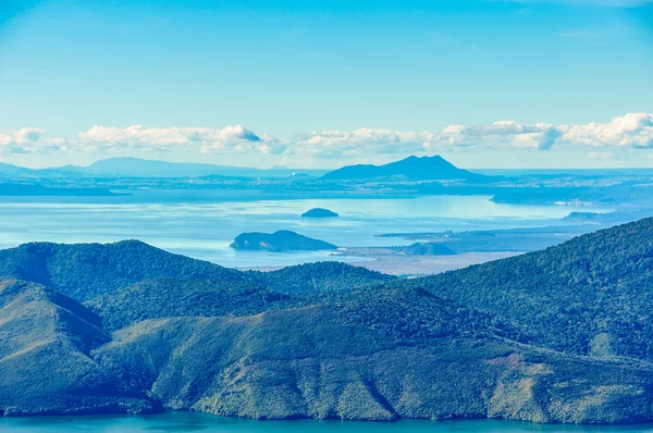 Vista del lago Taupo y el lago Rotoaira en Nueva Zelanda — Foto de Stock