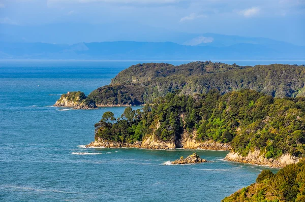 Widok na wybrzeże w Abel Tasman National Park, Nowa Zelandia — Zdjęcie stockowe