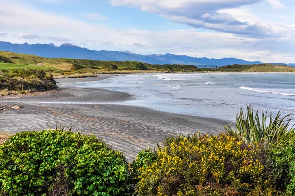 Afgezonderd strand in Cape Westport, Nieuw-Zeeland — Stockfoto