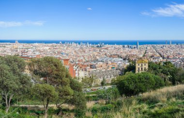 Panoramik görüş Turo del Rovira Barcelona, İspanya