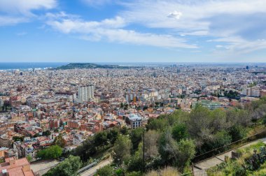Panoramik görüş Turo del Rovira Barcelona, İspanya