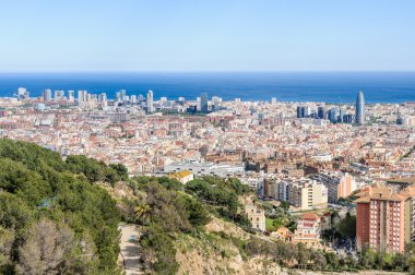 Panoramik görüş Turo del Rovira Barcelona, İspanya