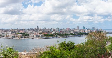 Panoramik cityscape Havana, Küba
