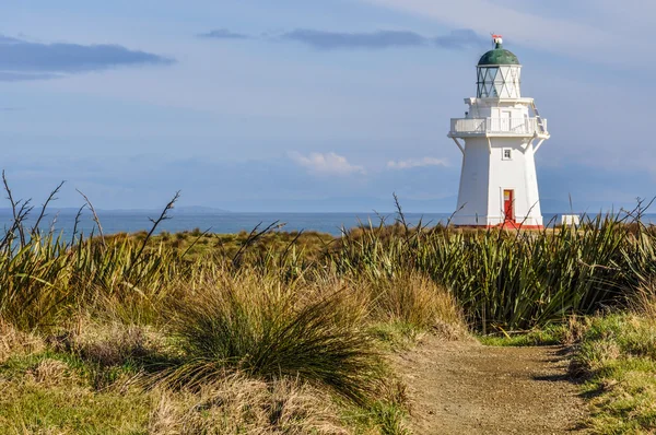 老 ligthouse 附近新西兰边坡点 — 图库照片