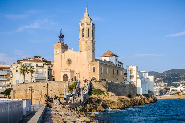 Igreja de Sant Bartomeu em Sitges, Catalunha, Espanha — Fotografia de Stock