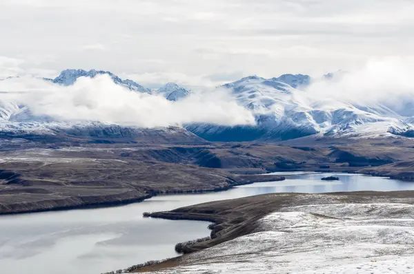 Vista do Lago Tekapo de cima, Nova Zelândia — Fotografia de Stock