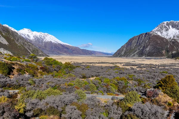 Vista panorámica en el Parque Nacional Aoraki / Mount Cook, Nueva Zelanda — Foto de Stock