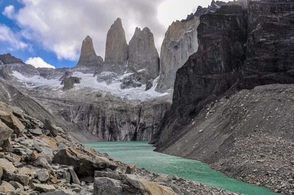 De torens, Torres del Paine Nationaal Park, Chili — Stockfoto