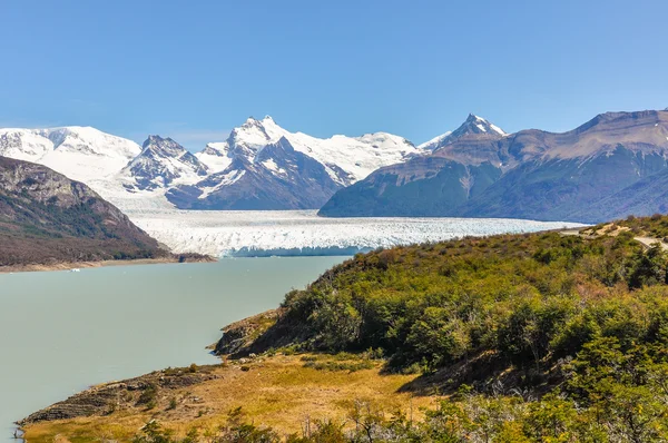 Daleki widok, lodowiec Perito Moreno, Argentyna — Zdjęcie stockowe