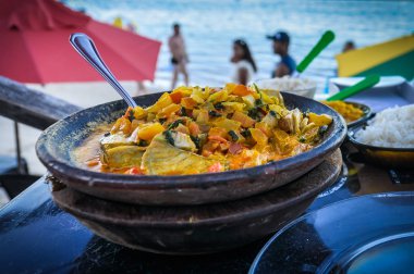 Mokeka, geleneksel gıda Morro de Sao Paulo, Brezilya