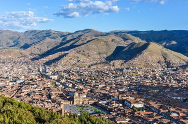 Cusco, Peru için şehrin havadan görünümü