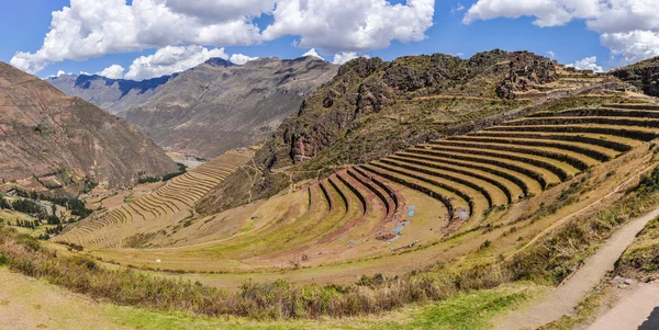 Panoramic view of Pisac in the Sacred Valley, Peru — Stock Photo, Image