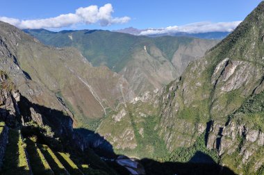 View of the mountains around Machu Picchu, the sacred city of In