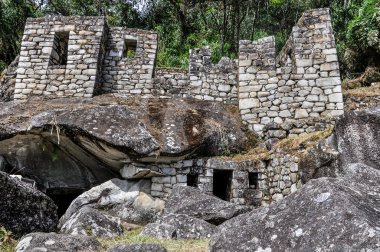 Temple of Moon at Machu Picchu, the sacred city of Incas, Peru