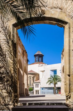 Gate in the castle in Tortosa, Spain clipart