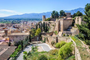 Walls and fortress in the castle in Tortosa, Spain clipart