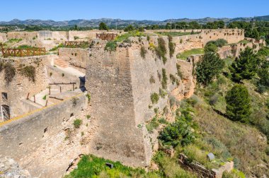 Walls and fortress in the castle in Tortosa, Spain clipart