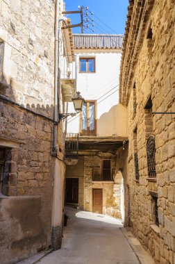 Ortaçağ sokaklarında Sant Joan de Horta, İspanya