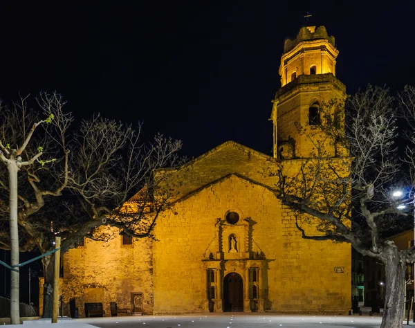 Vista nocturna de la Iglesia en Tivissa, España —  Fotos de Stock