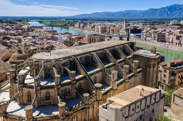 View of Tortosa Cathedral from the castle, Spain — Stock Photo, Image