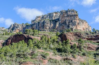 Kayalık peyzaj etrafında Siurana, İspanya
