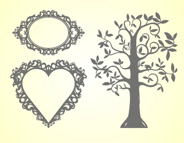 Cadre de mariage decore — Image vectorielle