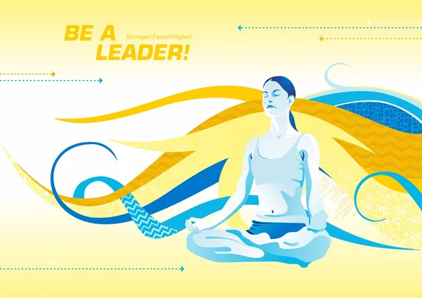 Bir lider yoga olmak — Stok Vektör