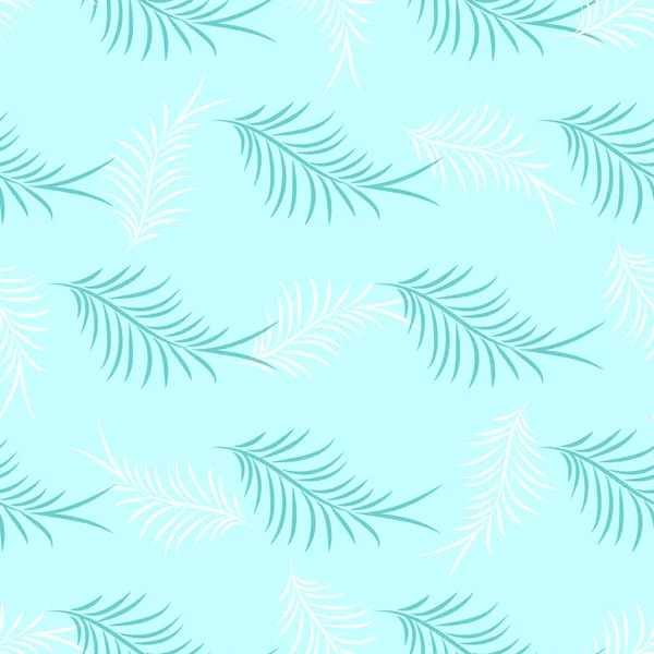 Branco Azul Folhas Palma Fundo Azul Padrão Botânico Tropical Exótico — Fotografia de Stock