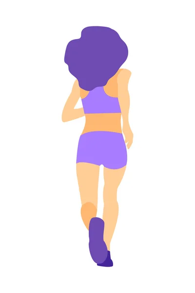 Silhouette Une Belle Fille Mince Entrant Pour Sport Vêtements Violets — Image vectorielle