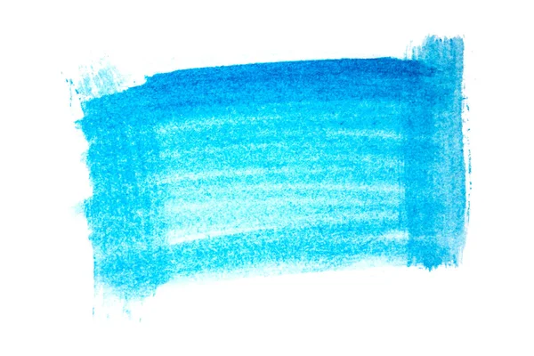 白に隔離された水彩画の青の長方形の汚れ テキストの背景 — ストック写真