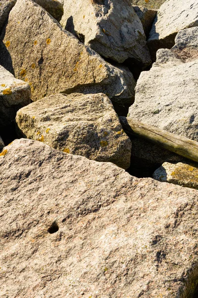 Large Old Stones Laid Coast — Stock Photo, Image