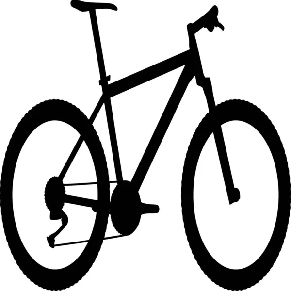 Vector Silhouet Van Fiets Witte Achtergrond — Stockvector