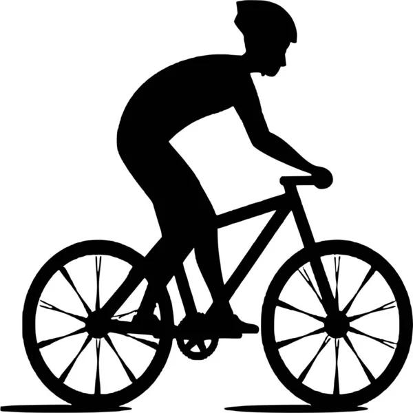 Vector Silhouet Van Fiets Witte Achtergrond — Stockvector