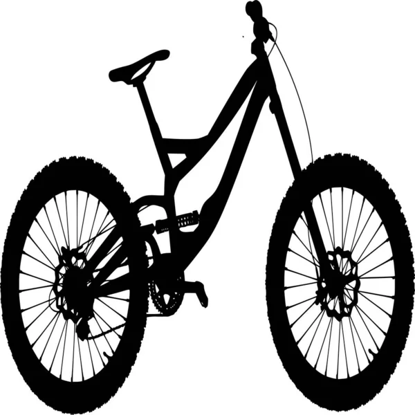 Sílhueta Vetorial Bicicleta Sobre Fundo Branco —  Vetores de Stock