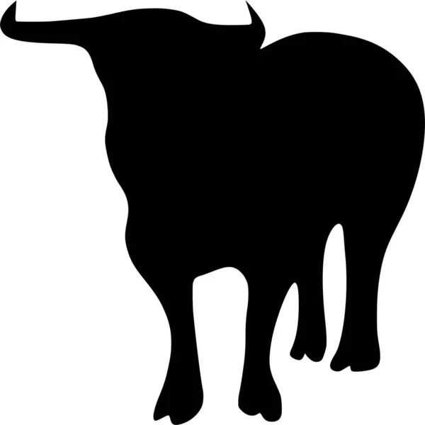 白い背景に雄牛のベクトルシルエット — ストックベクタ