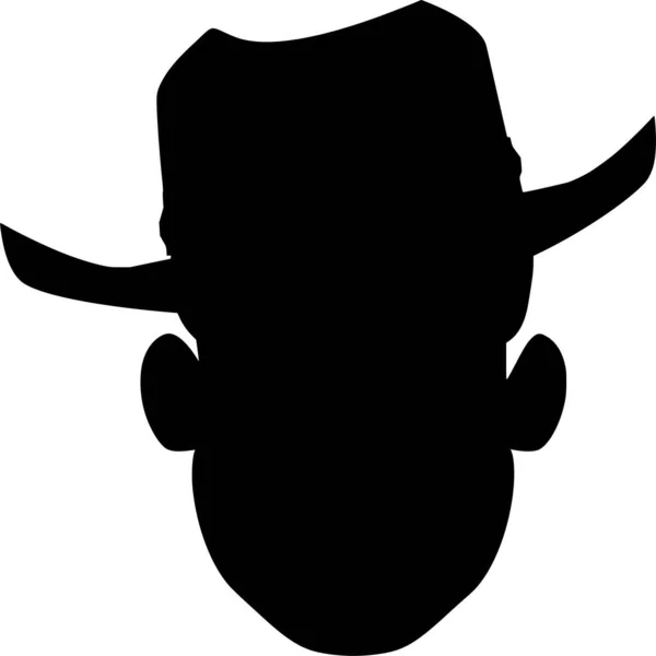 Vector Silhouet Van Cowboy Witte Achtergrond — Stockvector