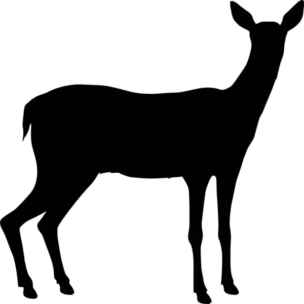 鹿的向量剪影在白色背景 — 图库矢量图片