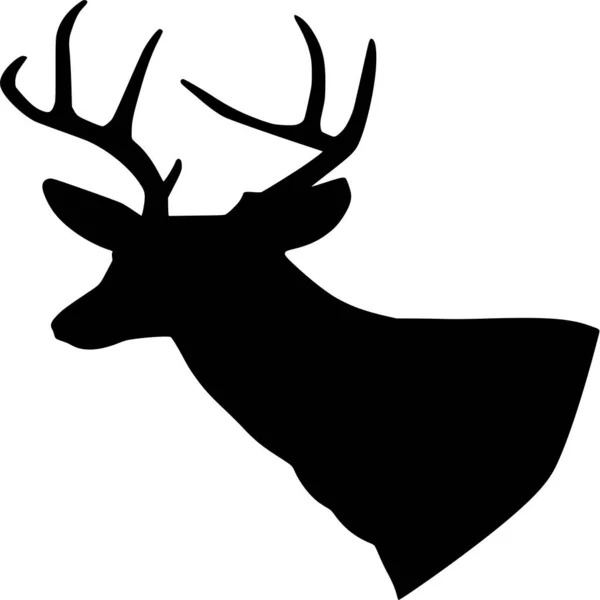 鹿的向量剪影在白色背景 — 图库矢量图片
