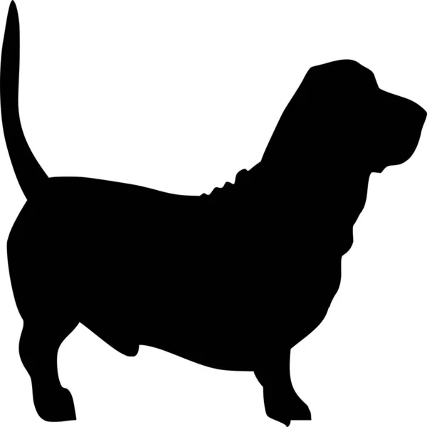 Silueta Vectorial Perro Sobre Fondo Blanco — Vector de stock