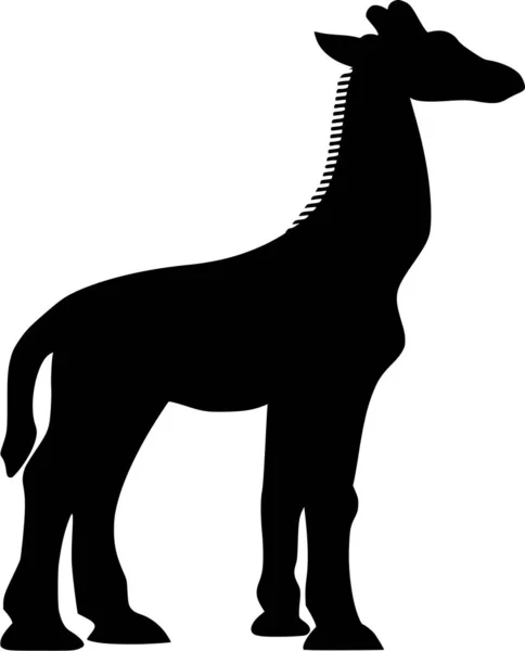 Silhouette Vectorielle Girafe Sur Fond Blanc — Image vectorielle