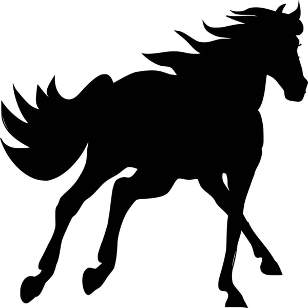 Silueta Vectorial Caballo Sobre Fondo Blanco — Vector de stock