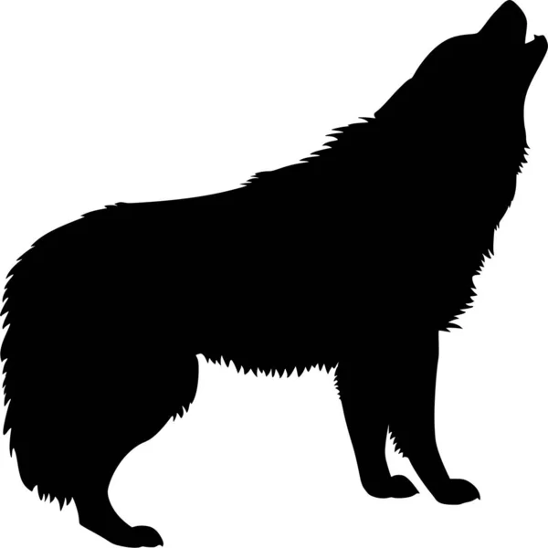 白色背景下的狼的矢量轮廓 — 图库矢量图片