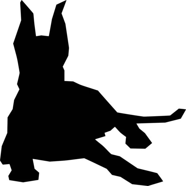 Silhouette Vectorielle Chien Sur Fond Blanc — Image vectorielle