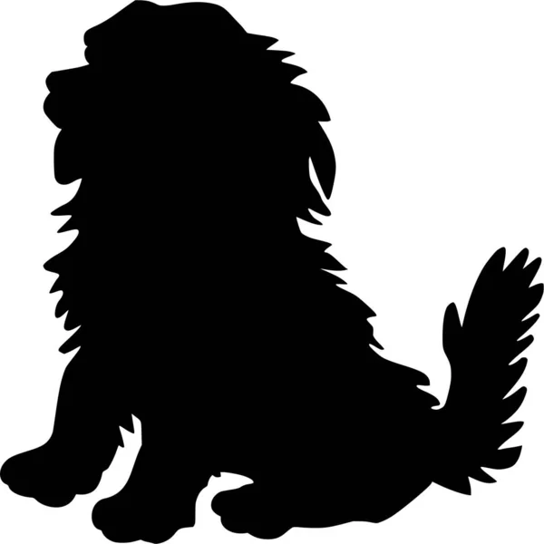 Silhouette Vectorielle Chien Sur Fond Blanc — Image vectorielle